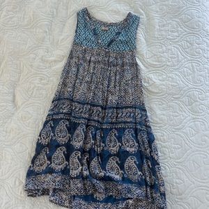Blue A line boho dress